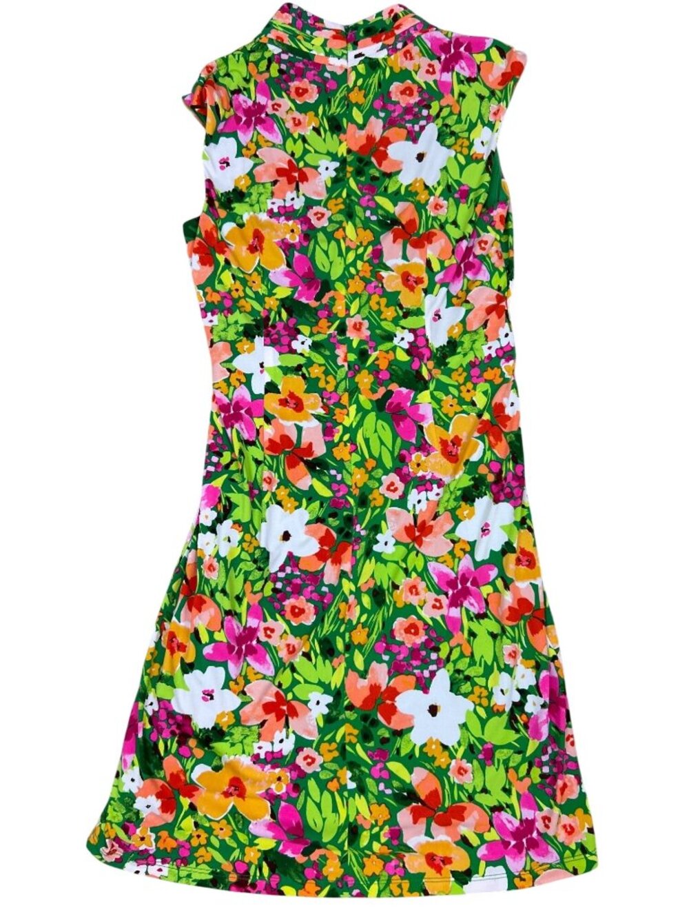 Vince Camuto Faux Wrap Sheath Dress Size 8 Floral Green Pink Spring Summer Boho - Picture 11 of 14